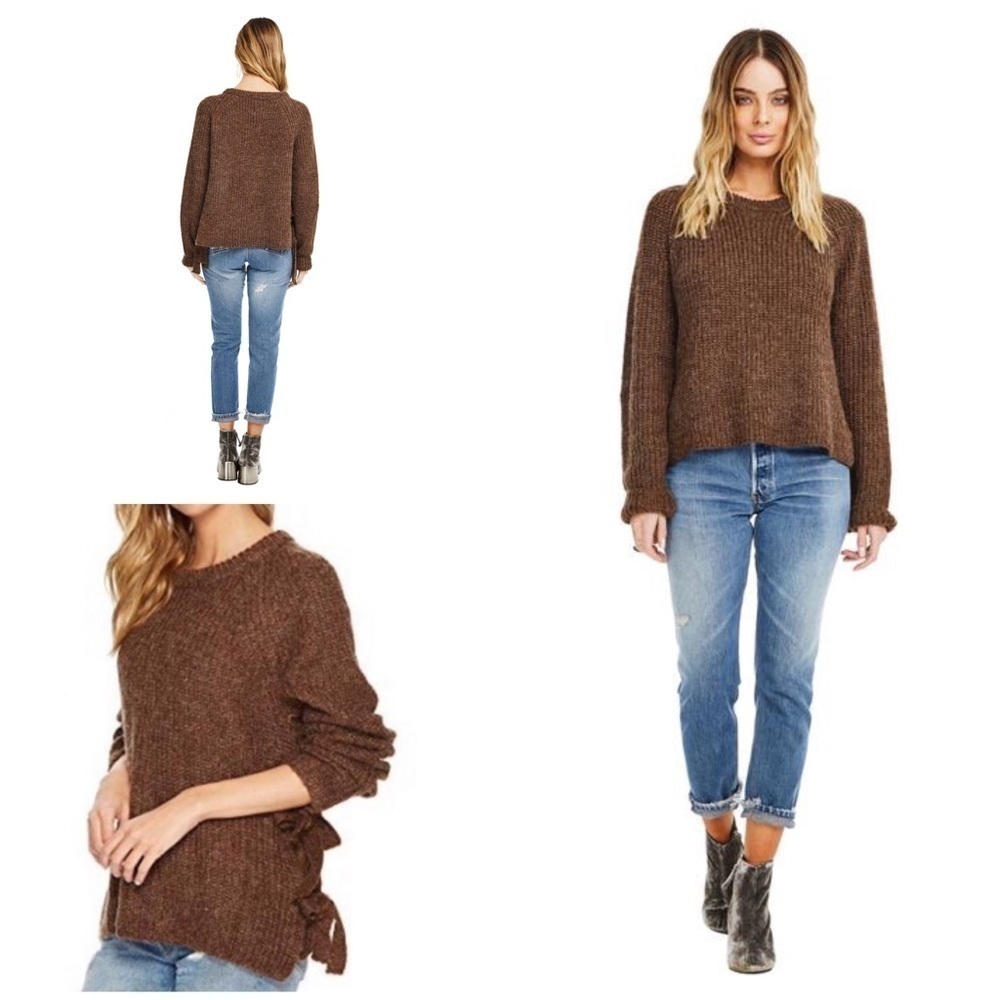 NWT Astr The Label Womens Lexie Brown Knit Sweater​​​​​​​